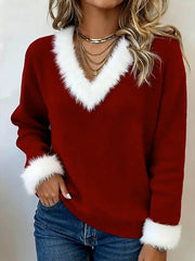 Women's Casual Christmas Color-Block Top