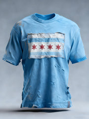 Men's Chicago Flag Print short sleeves t-shirt