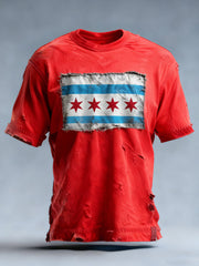 Men's Chicago Flag Print short sleeves t-shirt