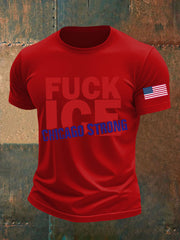 Men's Fuck ICE Chicago Strong Printed T-shirt
