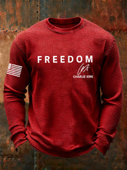 Men's Freedom Is Not Free R.I.P Charlie Kirk Waffle Long Sleeve T-Shirt