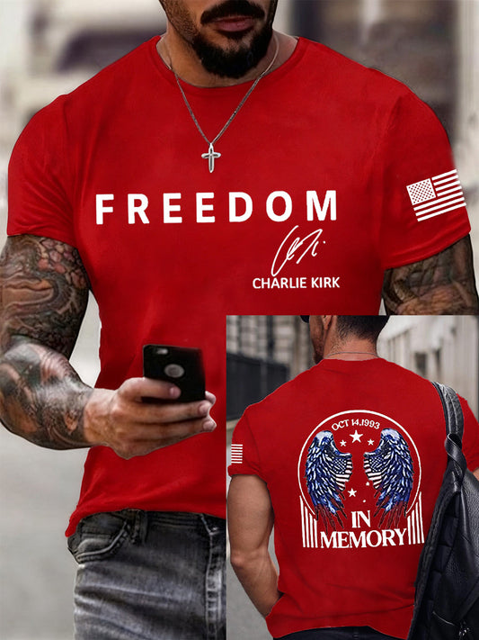 Men's Freedom Is Not Free R.I.P Charlie Kirk Short Sleeve T-shirt