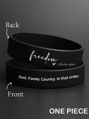 Unisex Freedom It's All About Jesus Charlie Kirk Silicone Wristband