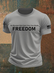 Men's Charlie Kirk Freedom Printed imitation cotton short-sleeved T-shirt