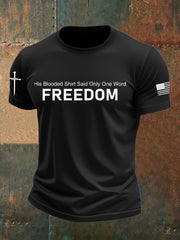 Men's Charlie Kirk Freedom Printed imitation cotton short-sleeved T-shirt