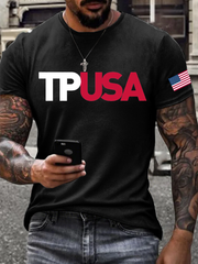 Men's TPUSA Printed imitation cotton short-sleeved T-shirt