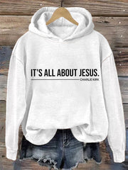 Women's It's All About Jesus Charlie Kirk Hoodie