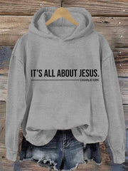 Women's It's All About Jesus Charlie Kirk Hoodie