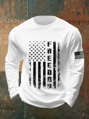 Men's Freedom USA Flag Print Long-Sleeve T-Shirt