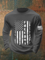 Men's Freedom USA Flag Print Long-Sleeve T-Shirt