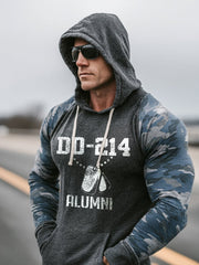 Men‘s Vintage DD-214 Alumni Veteran Print Casual Hoodie