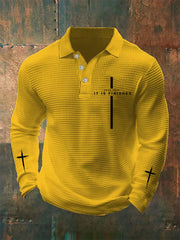 Men's It Is Finished Waffle Print Top