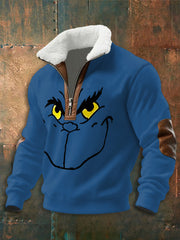 Men's Funny Christmas Print zip-up hoodie