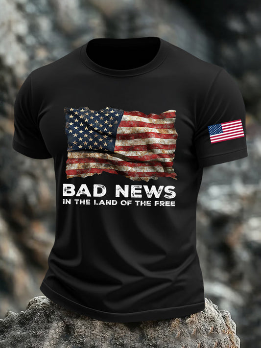 Men's Bad News In The Land Of The Free Printed T-shirt