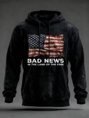 Men's Bad News In The Land Of The Free Printed Hoodie