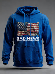 Men's Bad News In The Land Of The Free Printed Hoodie