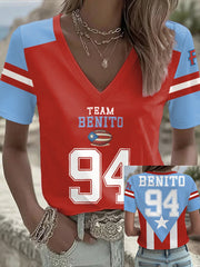 Women's Bunny Football Music Lover Printed T-shirt