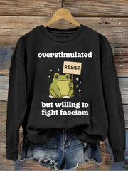 Women's Retro Resist Frog Print Sweatshirt
