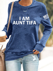 Women's I Am Aunt Tifa Aunties Against Fascists Sweatshirt