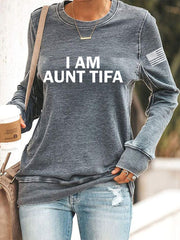 Women's I Am Aunt Tifa Aunties Against Fascists Sweatshirt