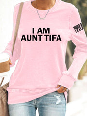 Women's I Am Aunt Tifa Aunties Against Fascists Sweatshirt