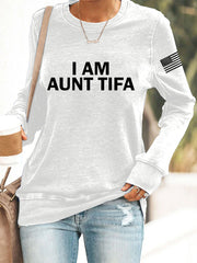 Women's I Am Aunt Tifa Aunties Against Fascists Sweatshirt