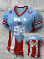 Men's Bunny Football Music Lover Printed T-shirt