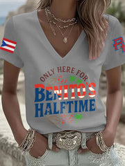 Women's Bunny Football Music Lover Printed T-Shirt