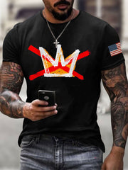 Men's No Kings Printed Casual T-shirt