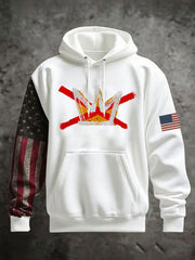 Men's No Kings Printed Casual Hoodie