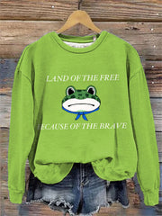 Women's Polish Frog Print Sweatshirt