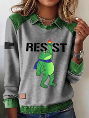 Women's Portland Frog Resist Printed Long Sleeve Shirt
