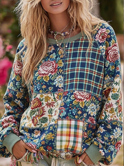 Women's Bohemian floral print Regular Sweatshirt