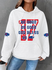 Women's Football Fans Lovers Gameday Casual Waffle Hoodie