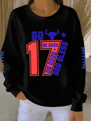 Women's Be Good Do Good God Bless Go Buffalo Football Fans Lovers Gameday Casual Sweatshirt