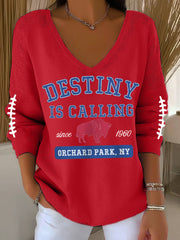 Women's Football Fans Lovers Gameday Casual Long-Sleeve Top