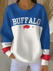 Women's Buffalo Football Lover Printed Sweatshirt
