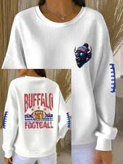 Women's Be Good Do Good God Bless Go Buffalo Football Fans Lovers Gameday Casual Sweatshirt
