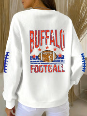 Women's Be Good Do Good God Bless Go Buffalo Football Fans Lovers Gameday Casual Sweatshirt