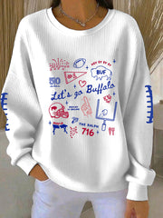 Women's Be Good Do Good God Bless Go Buffalo Football Fans Lovers Gameday Casual Sweatshirt