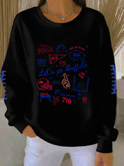 Women's Be Good Do Good God Bless Go Buffalo Football Fans Lovers Gameday Casual Sweatshirt