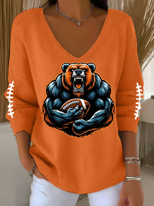 Women's Football Fans Lovers Gameday Casual Long-Sleeve Top