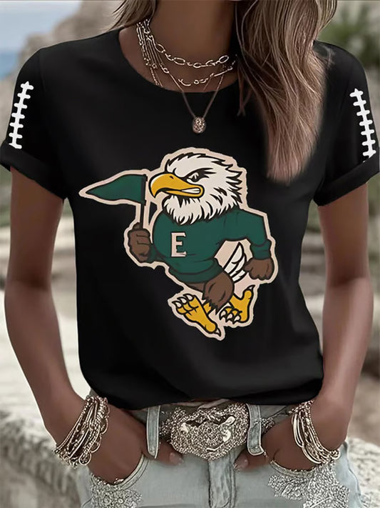 Women's Football Fans Lovers Gameday Casual Short Sleeve T-shirt