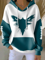 Women's Football Fans Lovers Gameday Casual Hooded Sweatshirt with Pockets