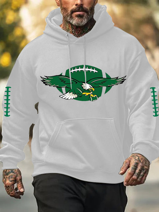 Men's Football Fans Lovers Gameday Casual Hooded Sweatshirt