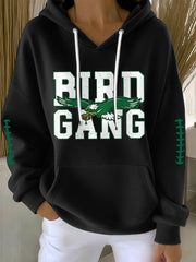 Women's Bird Gang Football Fans Lovers Gameday Casual Hoodie
