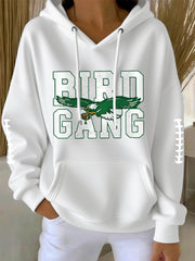 Women's Bird Gang Football Fans Lovers Gameday Casual Hoodie