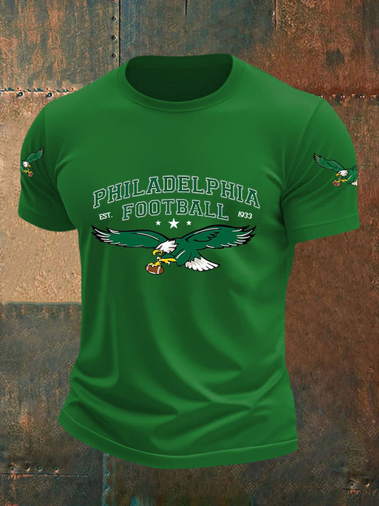 Men's Football Fans Lovers Gameday Casual Short Sleeve T-shirt