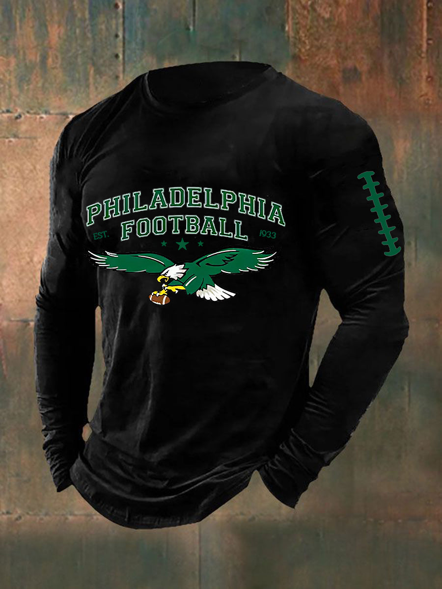 Men's Football Fans Lovers Gameday Casual  Long Sleeve T-shirt