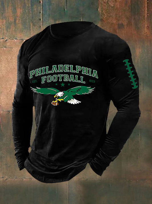 Men's Football Fans Lovers Gameday Casual  Long Sleeve T-shirt